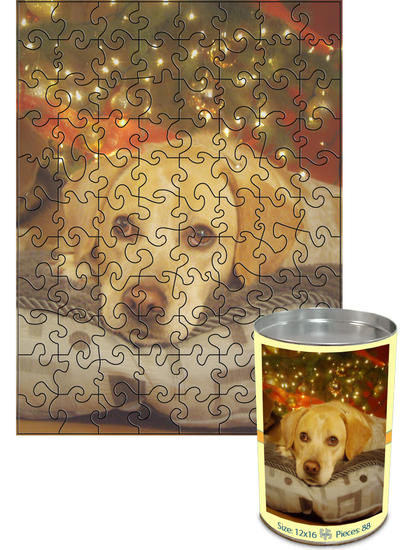 12x16 Swirl-Cut with 88 Pieces Custom Puzzle