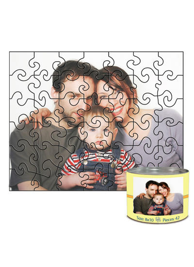 8x10 Swirl-Cut with 42 Pieces Custom Puzzle