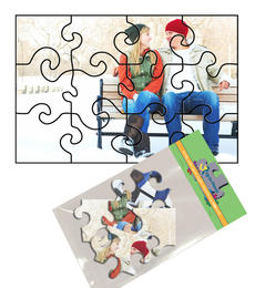 4x6 Swirl-Cut with 12 Pieces Custom Puzzle